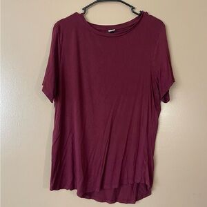 Women's Burgundy Old Navy Luxe  T-Shirt Size M